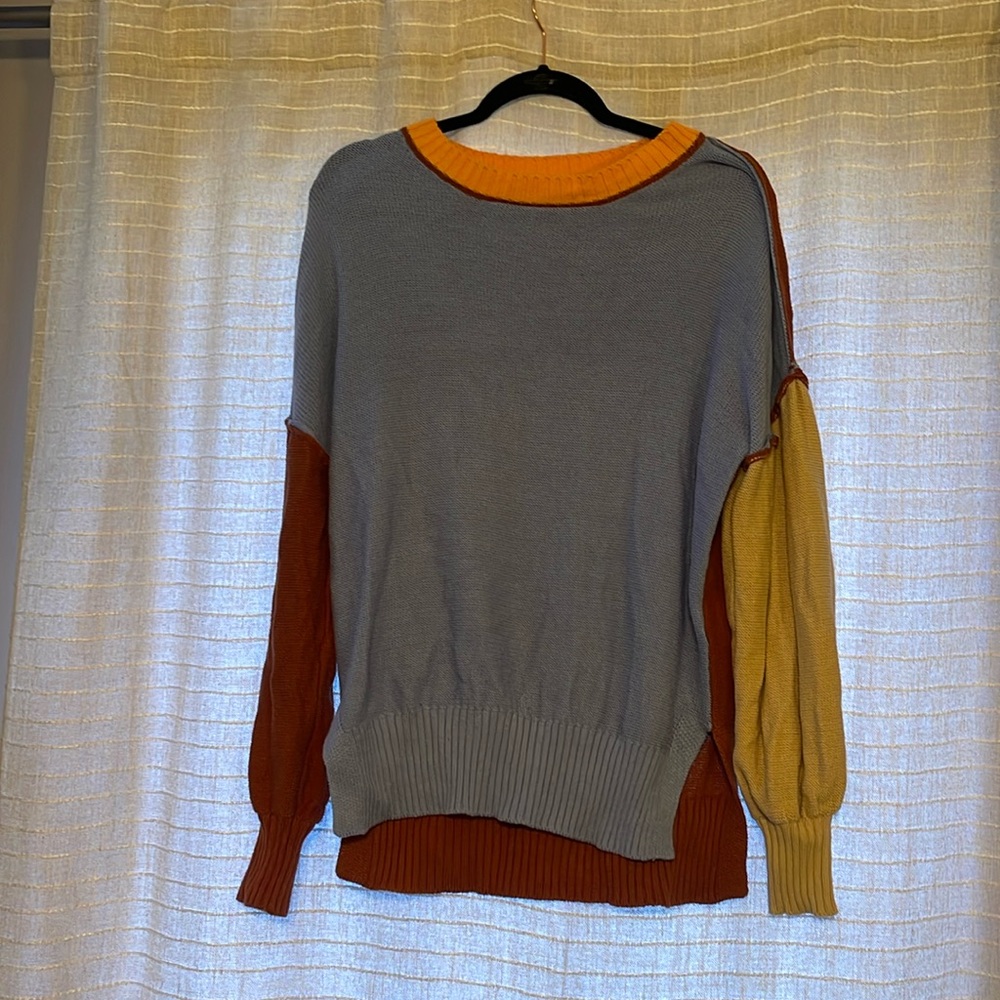 Multicolored patchwork sweater